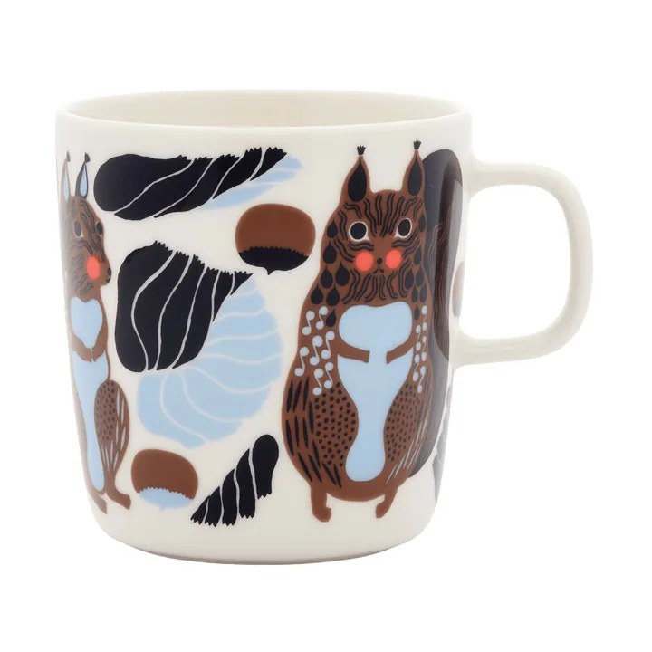 Kurre tazza 40 cl - White-brown-black-light blue - Marimekko
