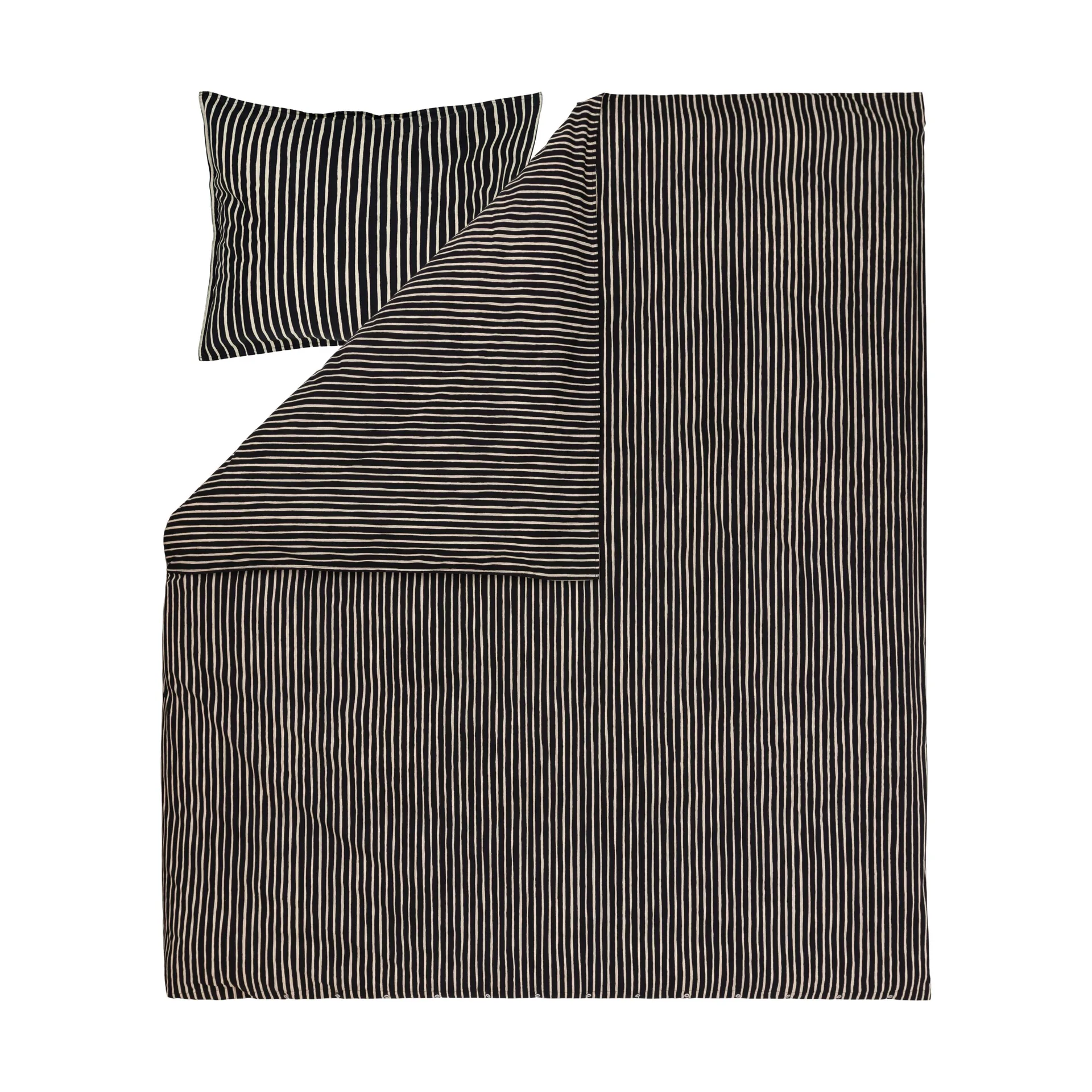 Lenzuolo con federa Marimekko Piccolo 240x220 cm, Black-off white Marimekko