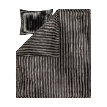 Lenzuolo con federa Marimekko Piccolo 240x220 cm - Black-off white - Marimekko