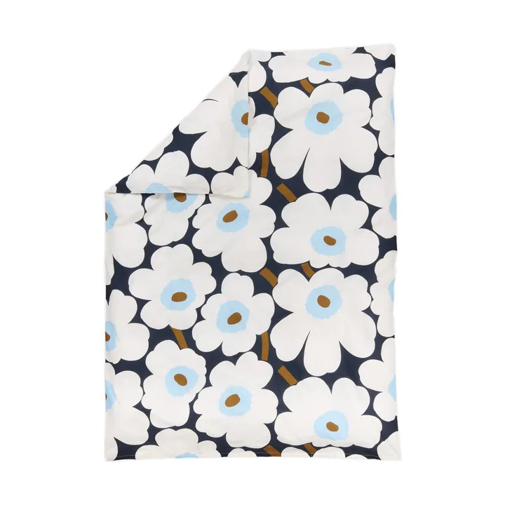 Lenzuolo Marimekko Unikko 150x210 cm - Blueberry-off white-cold blue - Marimekko