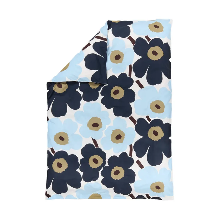 Lenzuolo Marimekko Unikko 150x210 cm - Off white-blueberry-cold blue - Marimekko