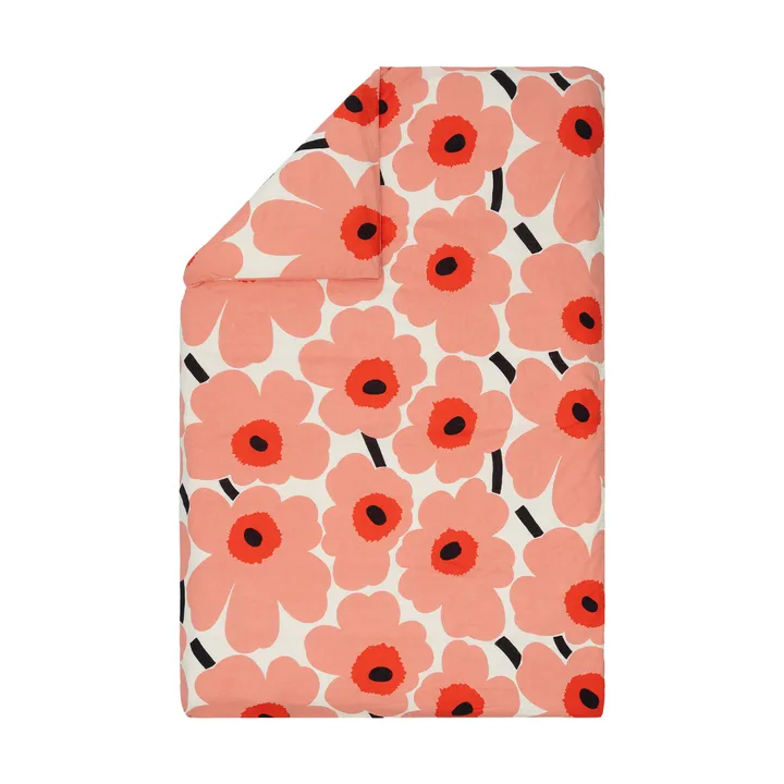 Lenzuolo Marimekko Unikko 150x210 cm - Off white-coral-orange red-charcoal - Marimekko
