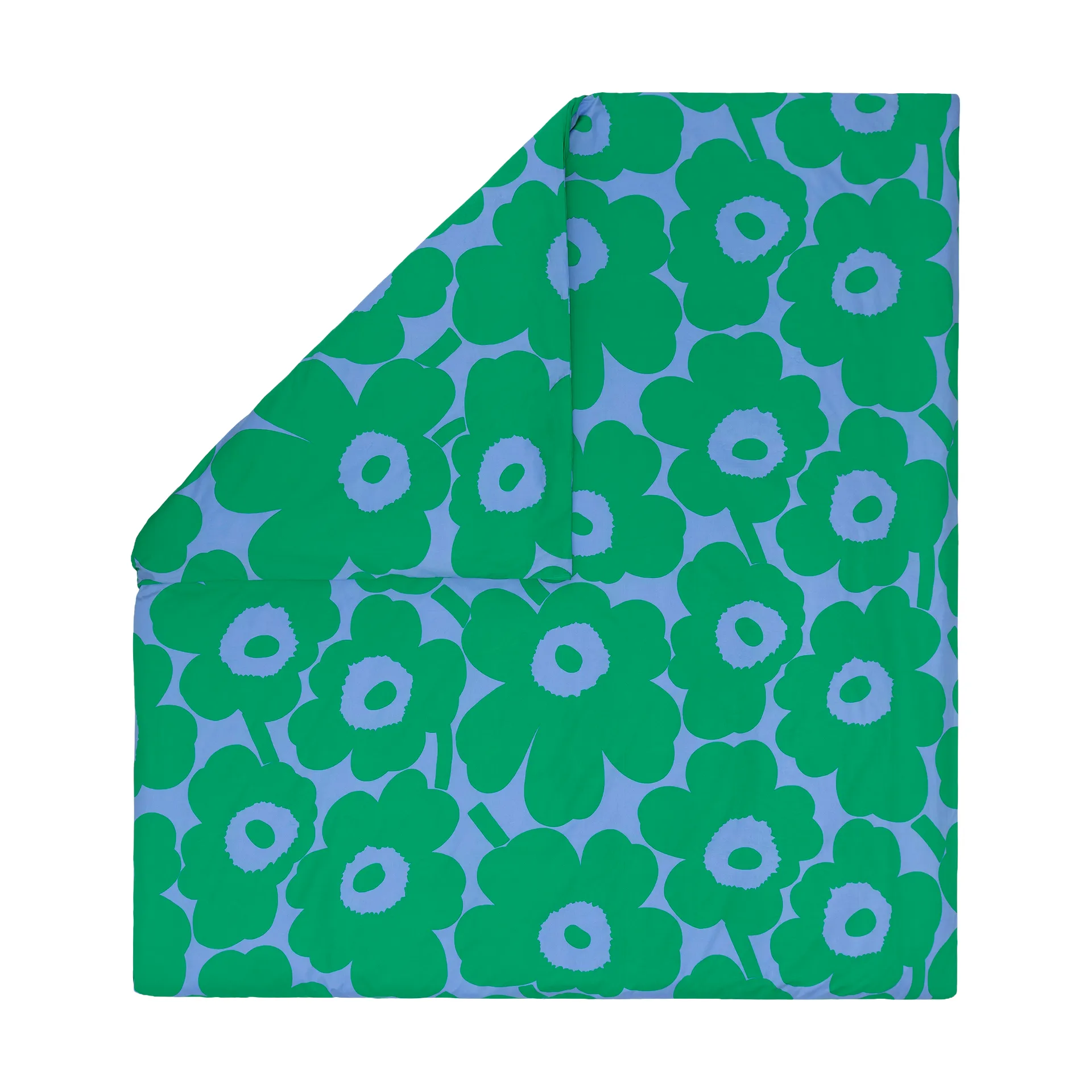Lenzuolo Marimekko Unikko 220x240 cm, Azzurro-verde Marimekko