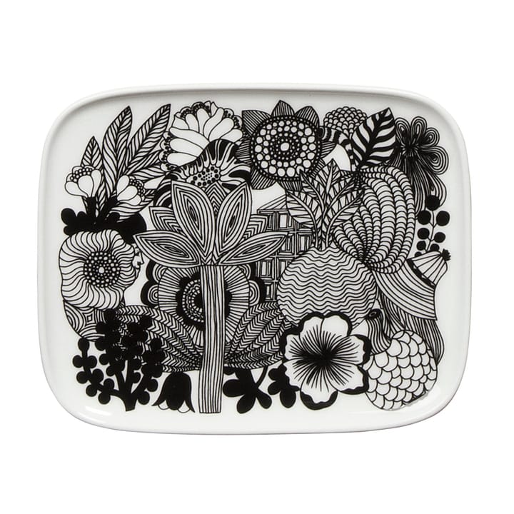 Piattino Siirtolapuutarha 15x12 cm - bianco-nero (100 anni Finlandia) - Marimekko