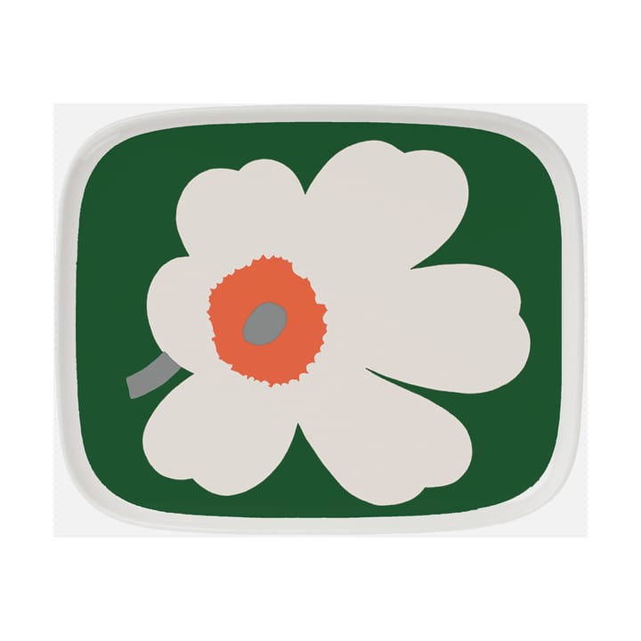 Piattino Unikko 60° anniversario 12x15 cm - White-green-orange - Marimekko