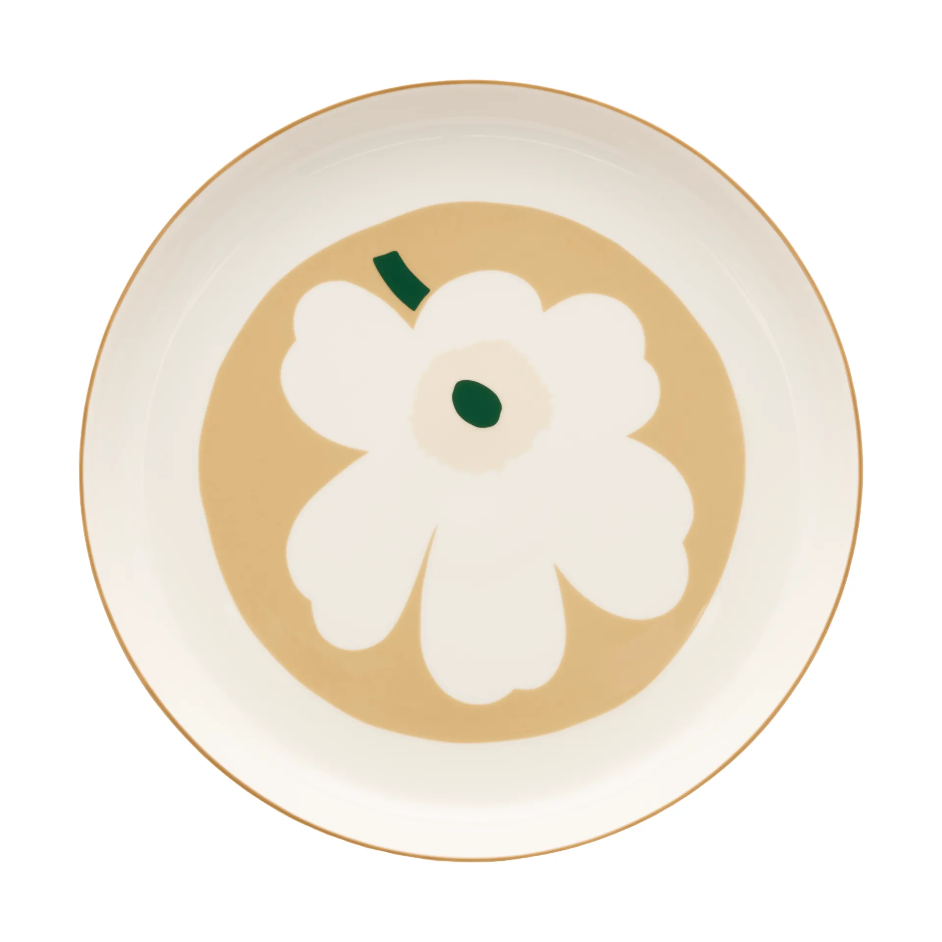 Piatto da portata Unikko, White-beige-light sand-dark green Marimekko