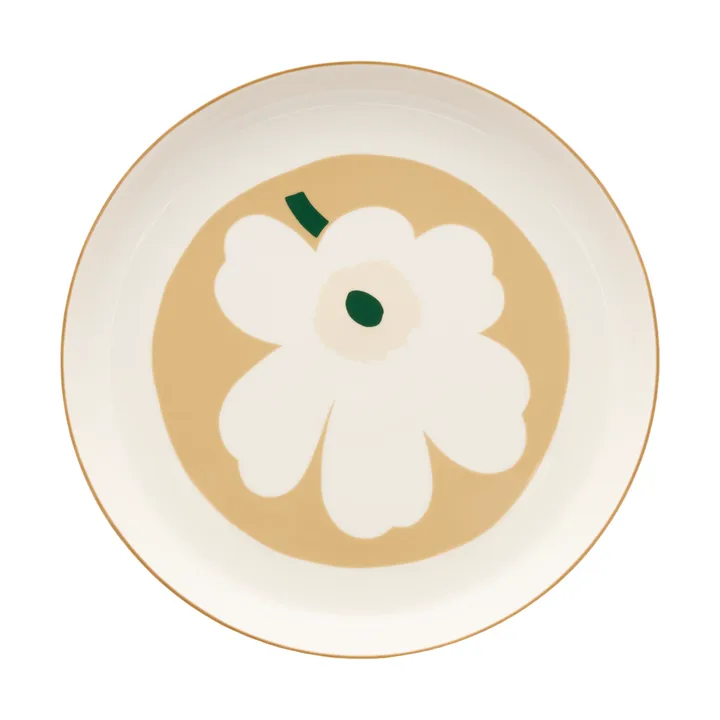 Piatto da portata Unikko - White-beige-light sand-dark green - Marimekko