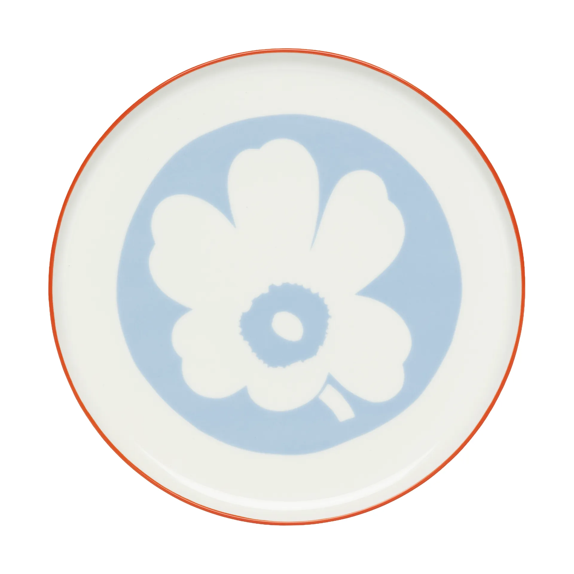 Piatto da portata Unikko, White-light blue-orange red, Ø24 cm Marimekko