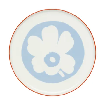 Piatto da portata Unikko - White-light blue-orange red, Ø24 cm - Marimekko