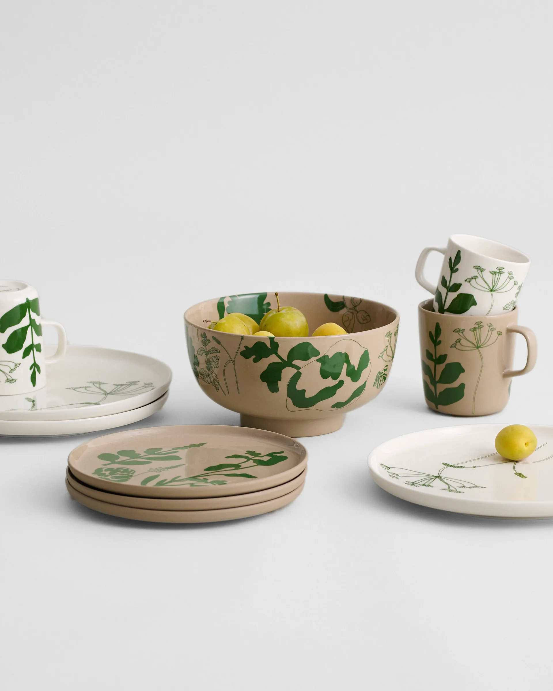 Piatto Elokuun Varjot Ø 25 cm, Bianco-verde Marimekko