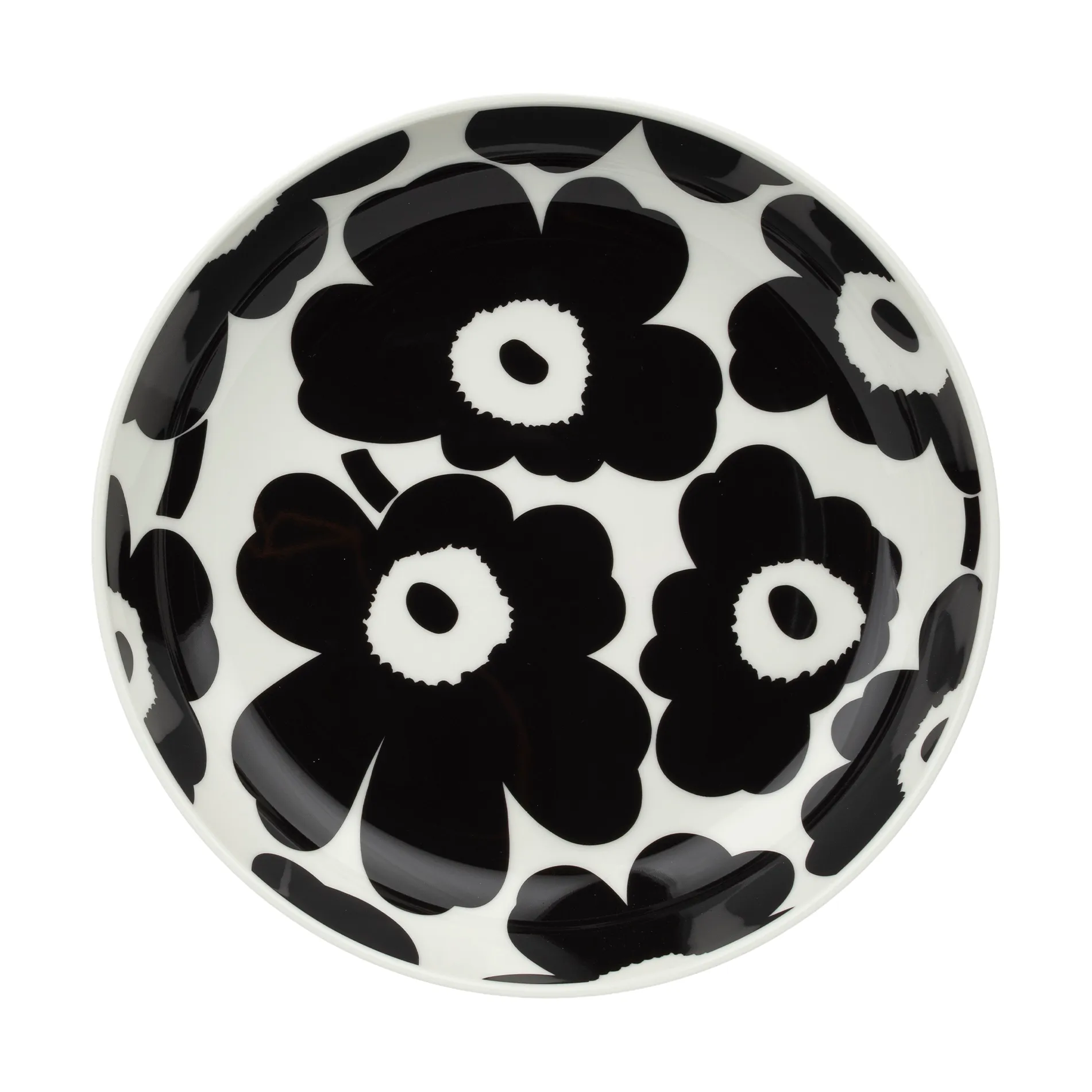 Piatto fondo Marimekko Unikko Ø20,5 cm, Black-white Marimekko