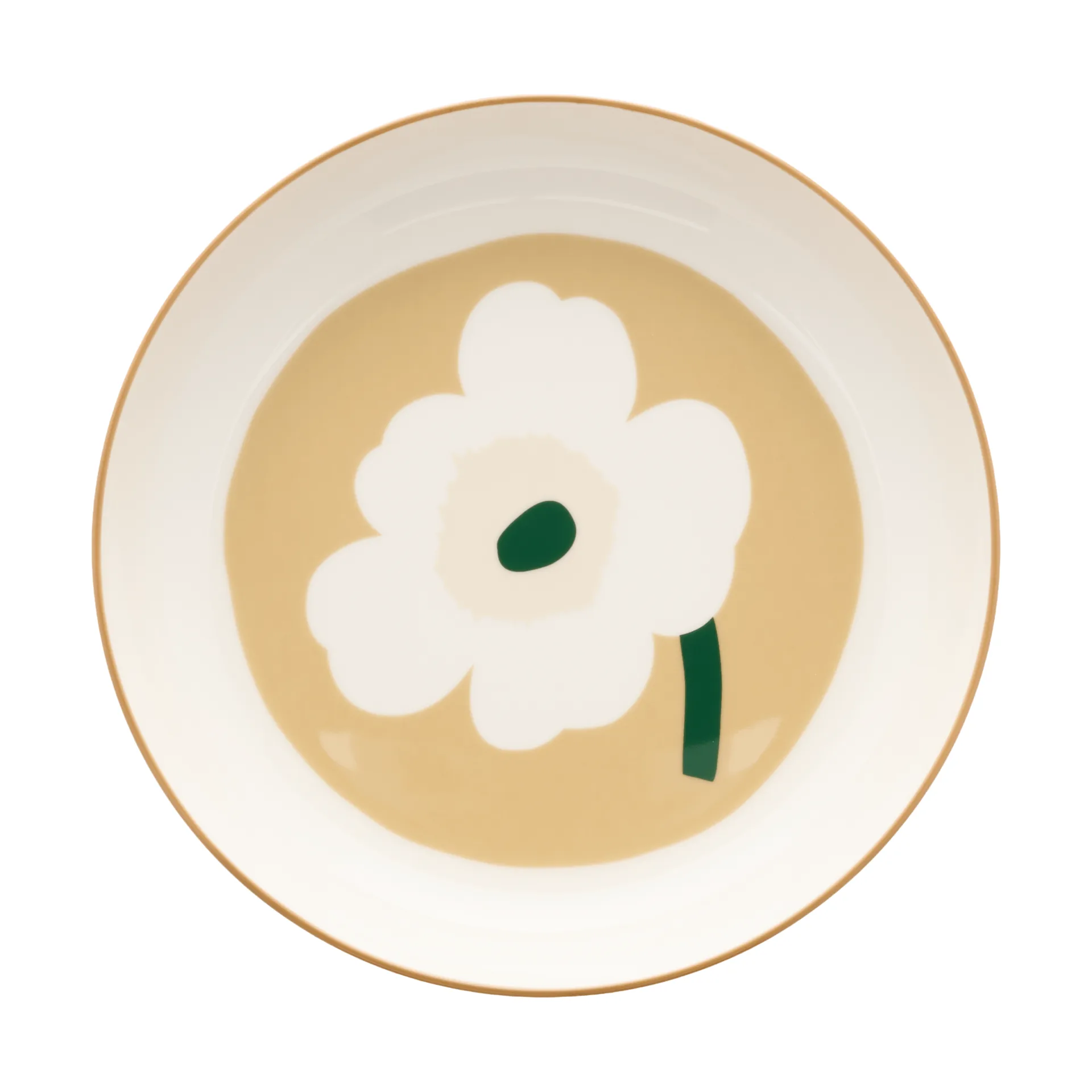 Piatto fondo Marimekko Unikko Ø20,5 cm, White-beige-light sand-dark green Marimekko