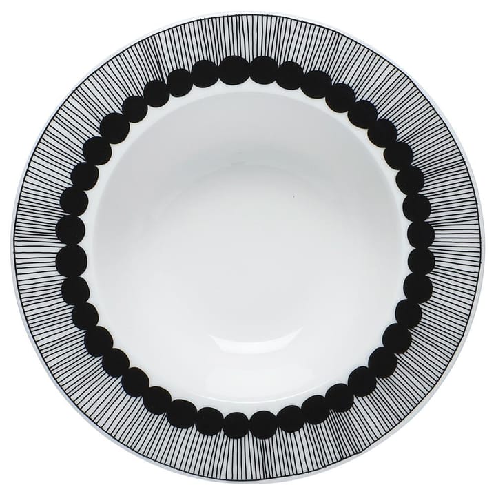 Piatto fondo Siirtolapuutarha Ø 20 cm - nero-bianco - Marimekko