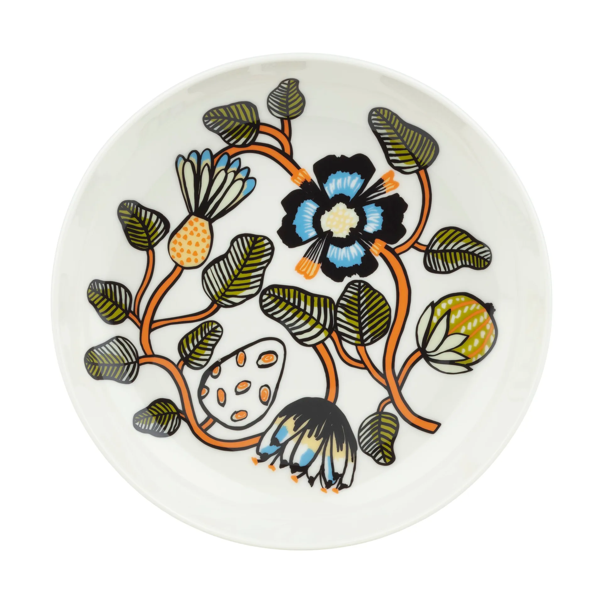 Piatto fondo Tiara Ø20,5 cm, White-warm orange-green Marimekko