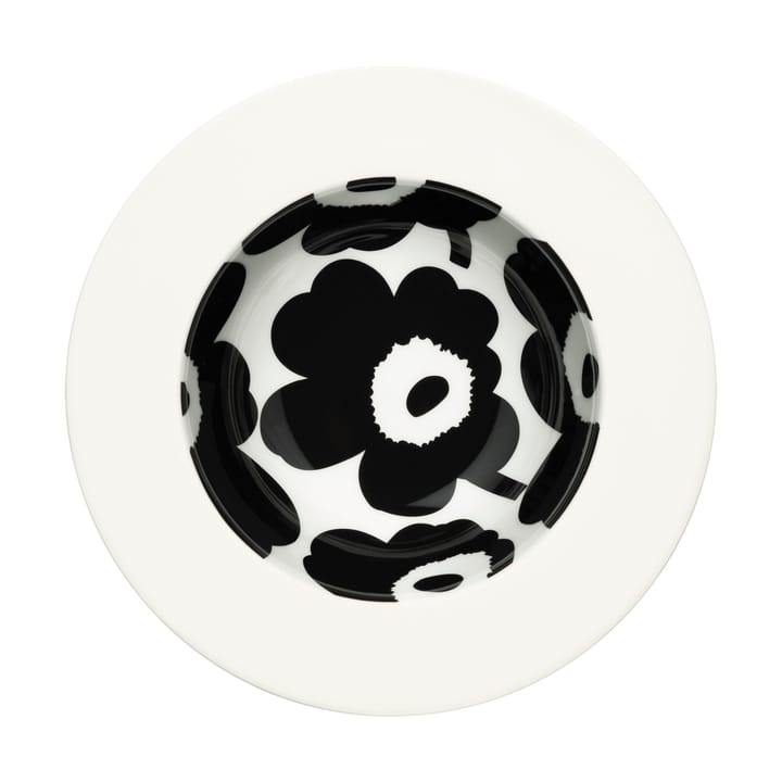 Piatto fondo Unikko Ø20 cm - Bianco-nero - Marimekko