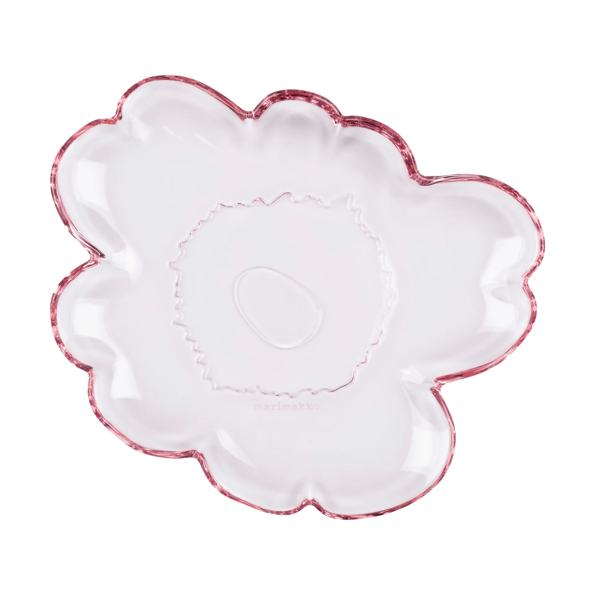 Piatto in vetro Unikko 20 cm, Rosa chiaro   Marimekko