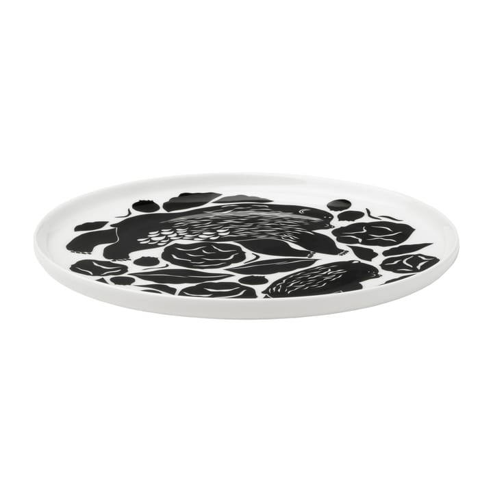 Piatto Karhuemo Ø 20 cm, Bianco-verde scuro Marimekko