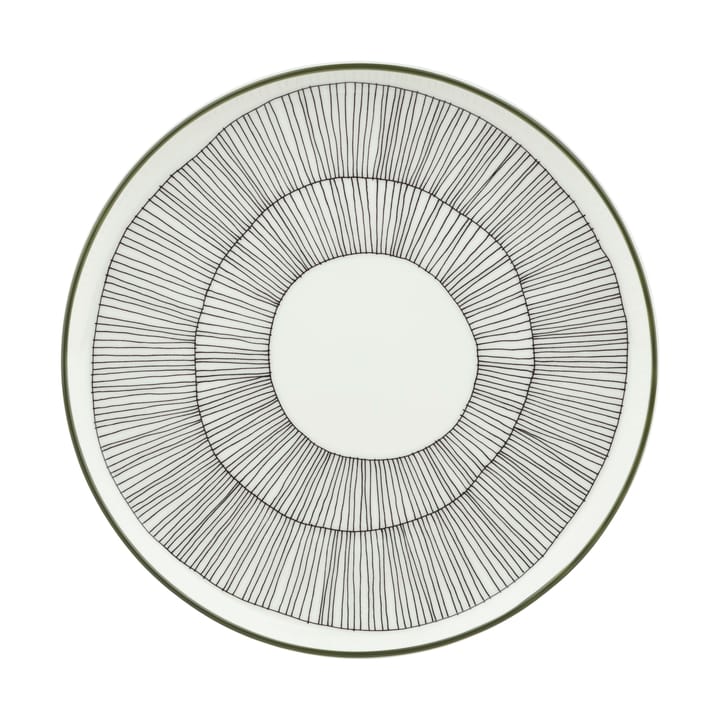 Piatto Kukat Puhkeavat Ø20 cm - Bianco-verde foresta-nero - Marimekko