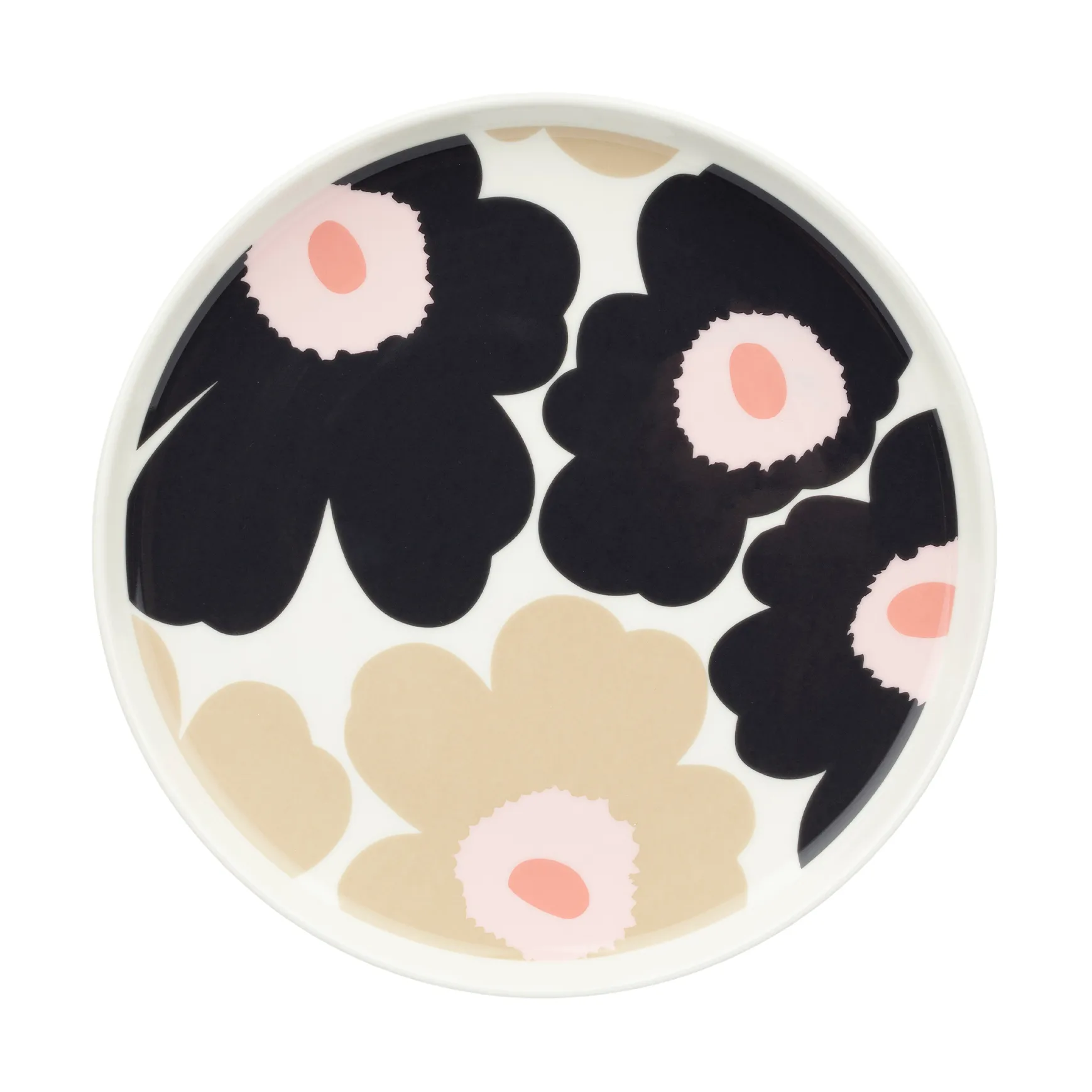 Piatto Marimekko Unikko Ø20 cm, Off white-charcoal-sand-pink Marimekko