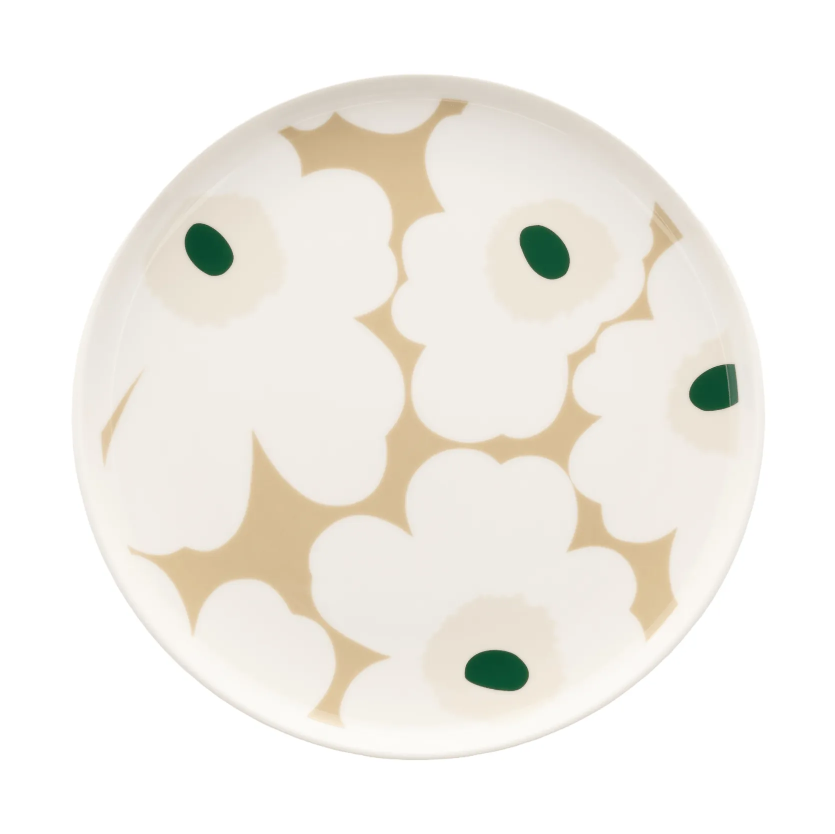 Piatto Marimekko Unikko Ø20 cm, White-beige-light sand-dark green Marimekko