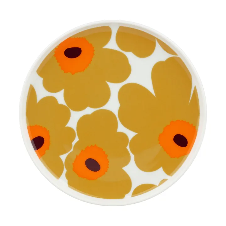 Piatto Marimekko Unikko Ø20 cm - White-caramel-warm orange - Marimekko