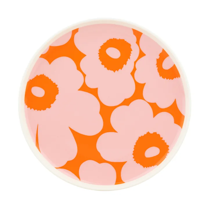 Piatto Marimekko Unikko Ø20 cm - White-pink-orange - Marimekko