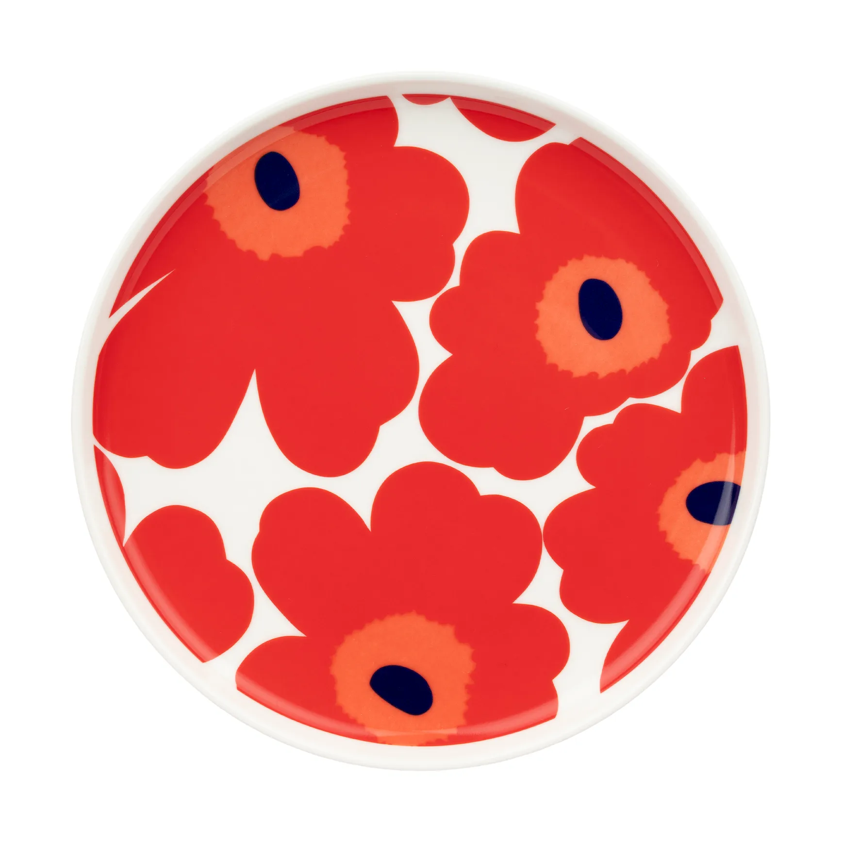 Piatto Marimekko Unikko Ø20 cm, White-red-blue Marimekko