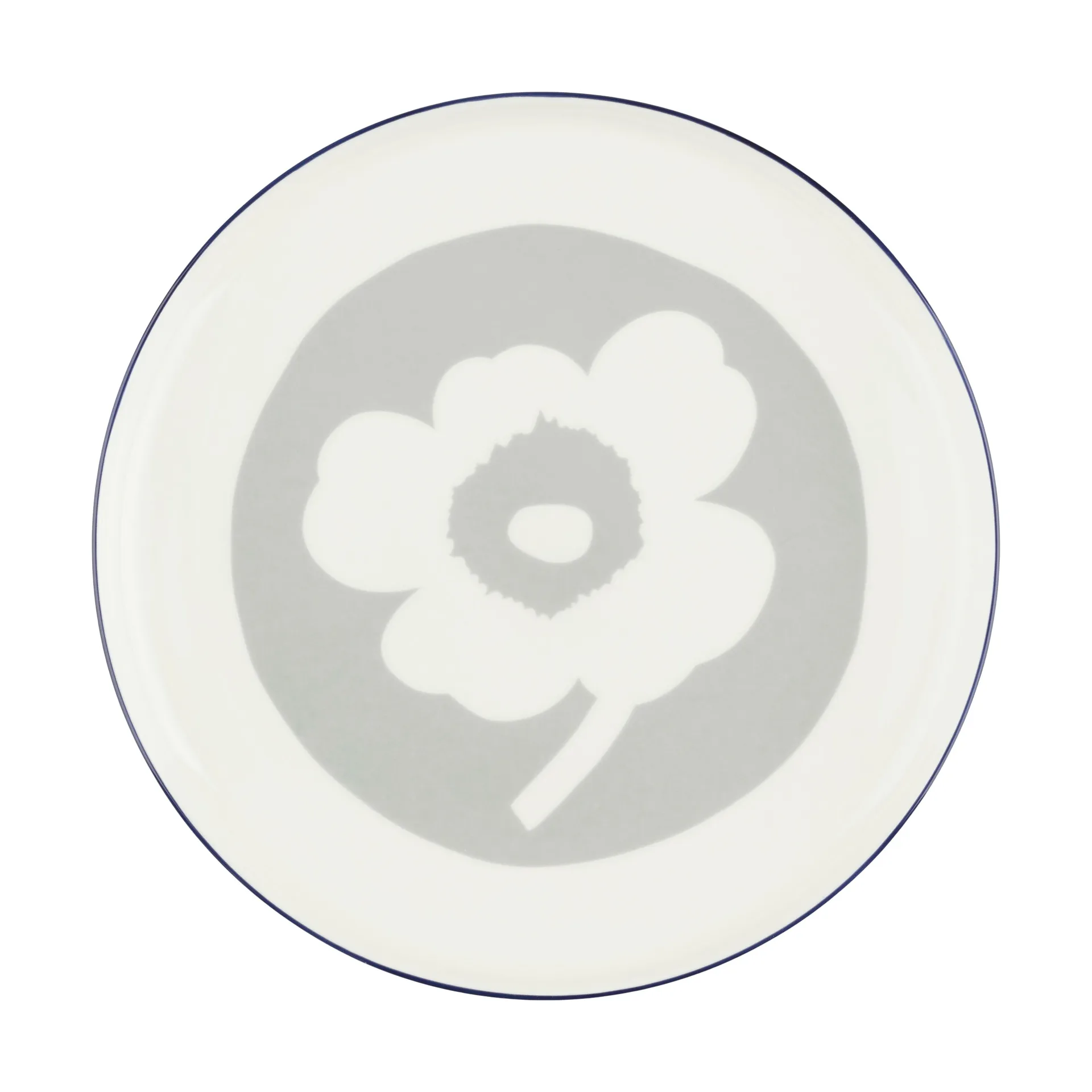 Piatto Oiva Unikko Ø25 cm, White-light grey-cobalt Marimekko