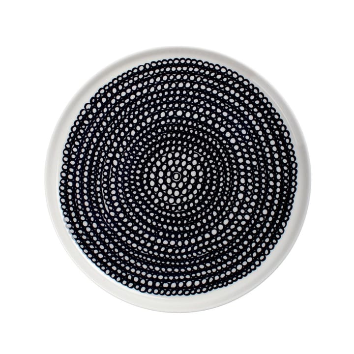 Piatto Räsymatto 20 cm - bianco-nero, a puntini - Marimekko