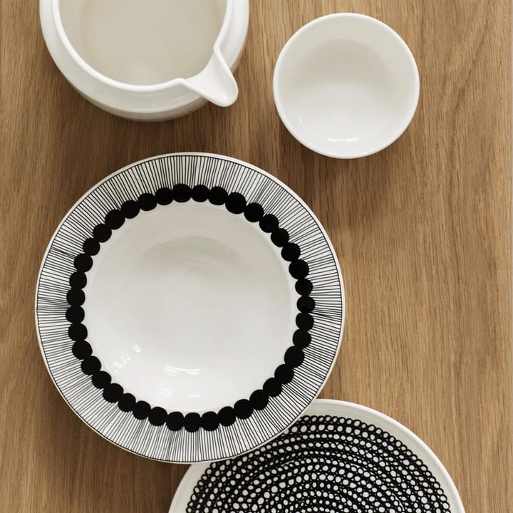 Piatto Räsymatto 20 cm - bianco-nero, a puntini - Marimekko