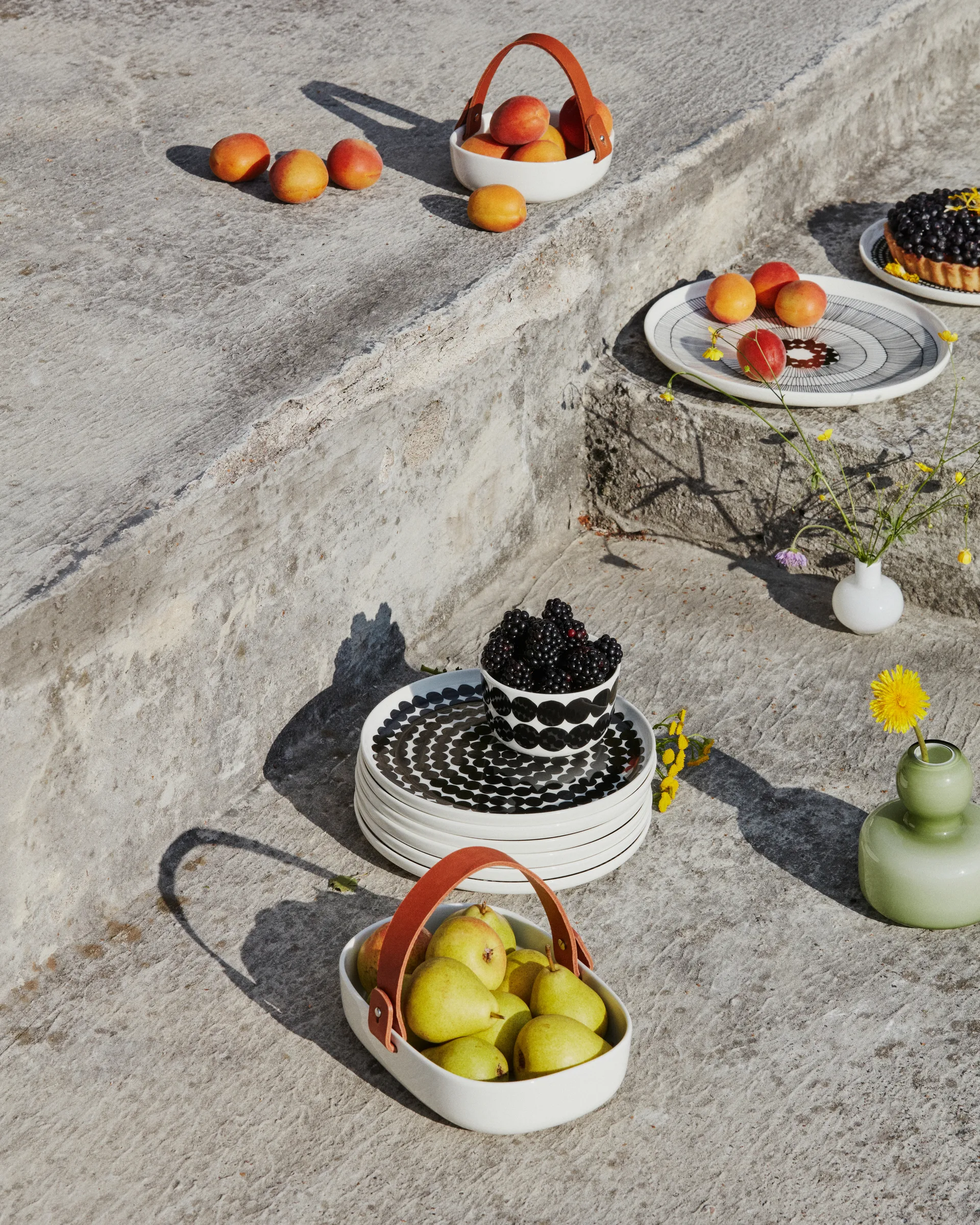 Piatto Räsymatto 20 cm, nero-bianco Marimekko