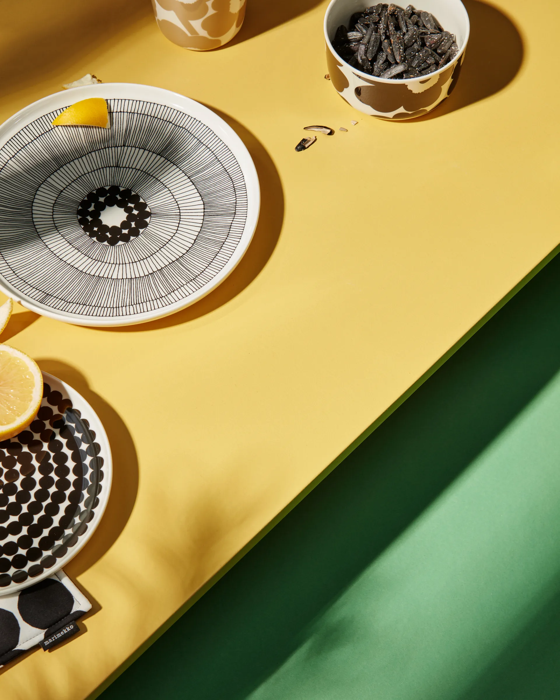 Piatto Siirtolapuutarha Ø 25 cm, nero-bianco Marimekko