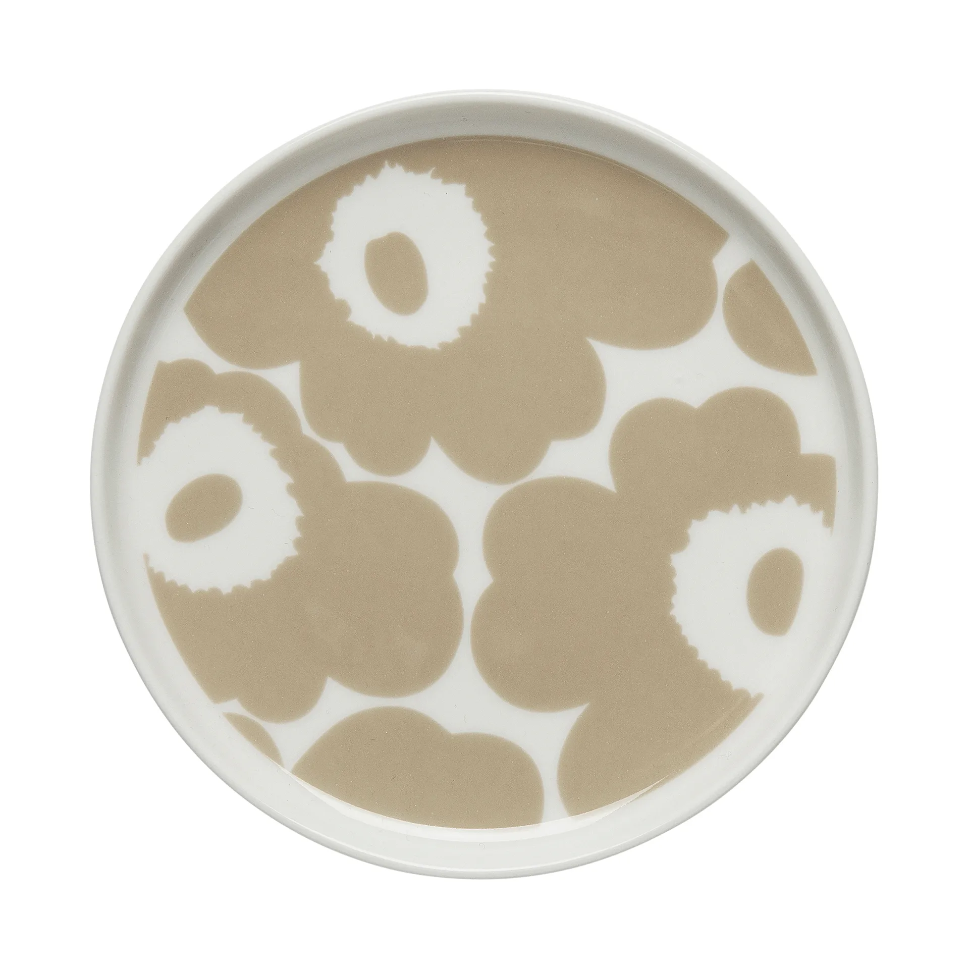 Piatto Unikko Ø13,5 cm, Bianco - beige Marimekko