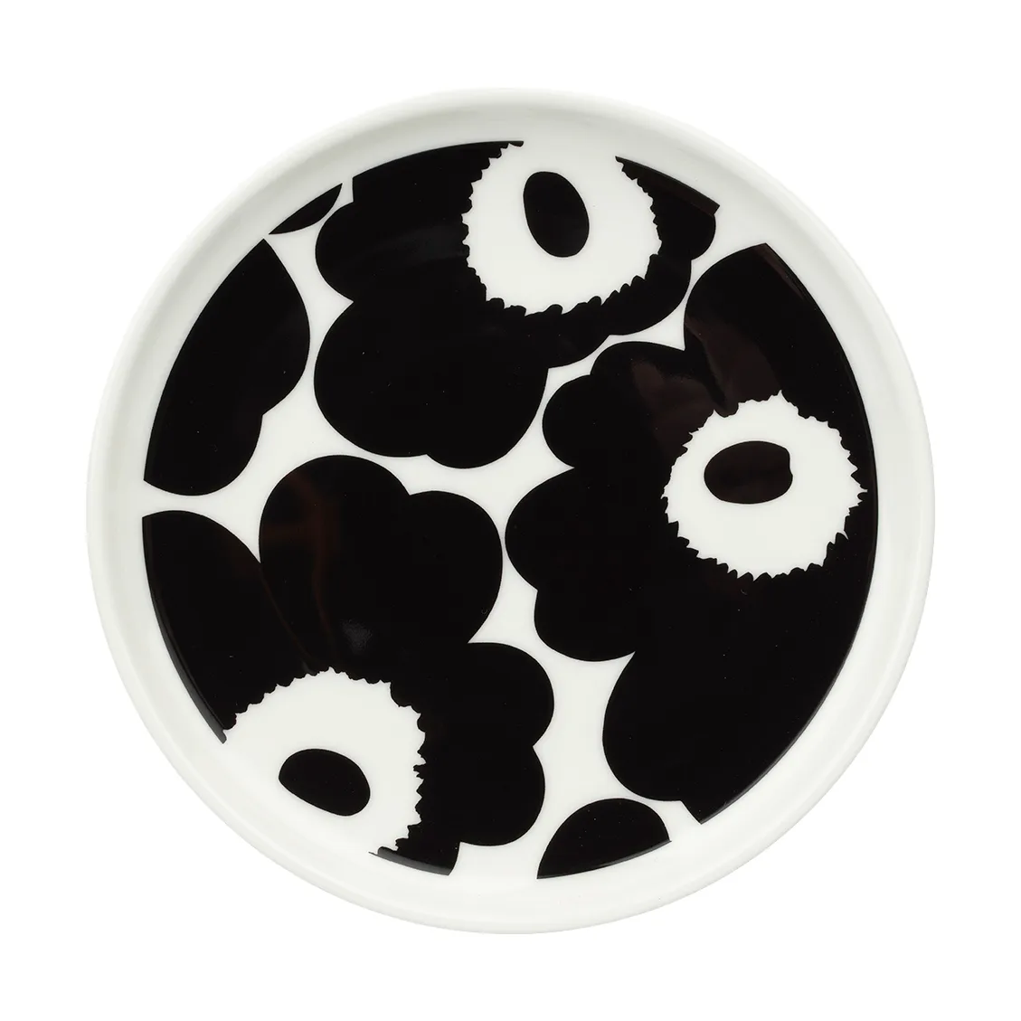 Piatto Unikko Ø13,5 cm, Black-White Marimekko