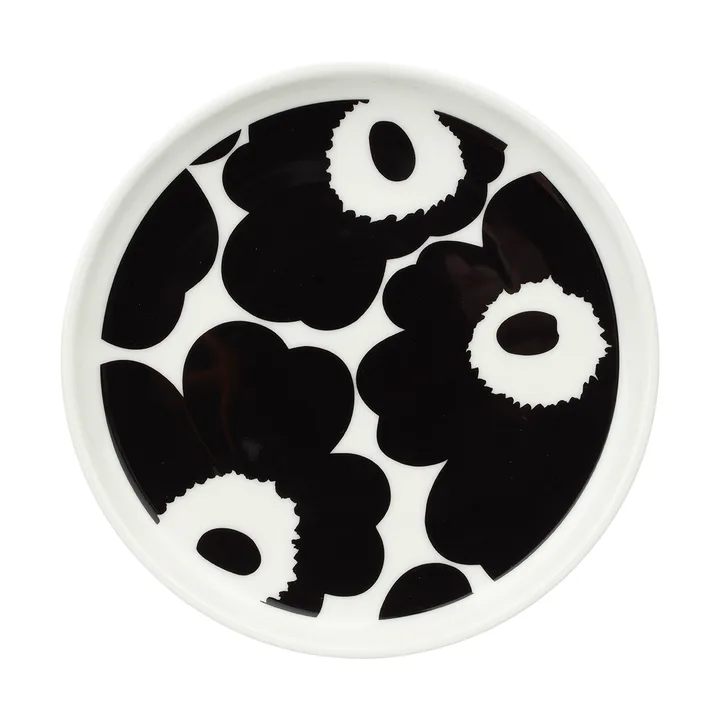 Piatto Unikko Ø13,5 cm - Black-White - Marimekko