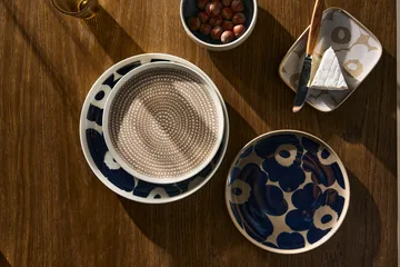 Piatto Unikko Ø25 cm - Bianco-blu scuro - Marimekko