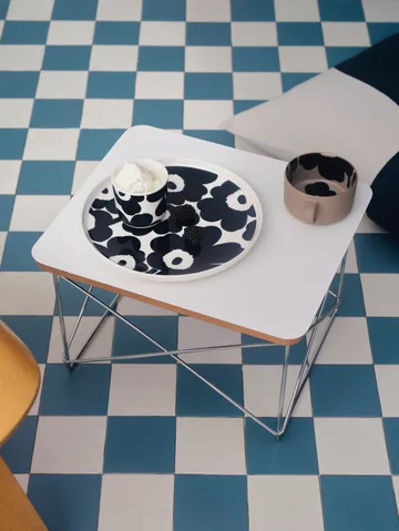 Piatto Unikko Ø25 cm - Bianco-blu scuro - Marimekko