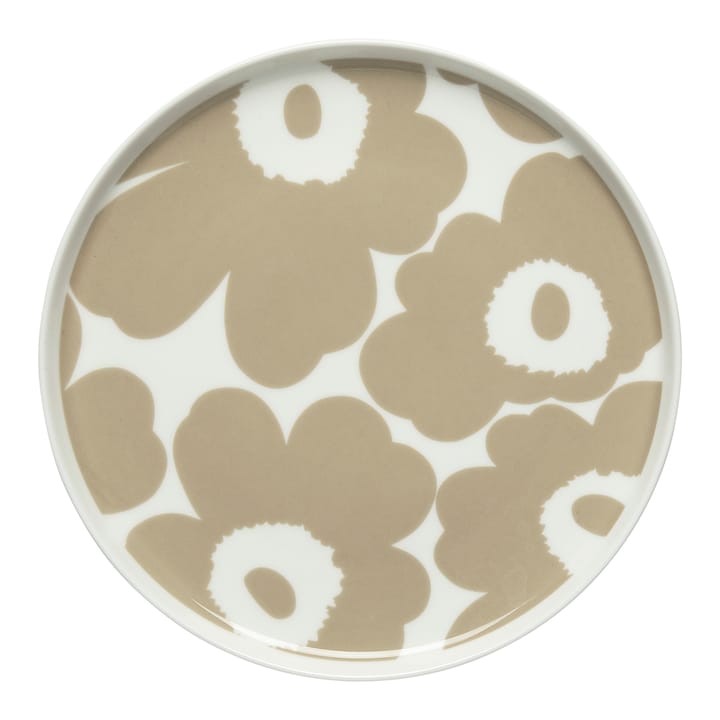 Piatto Unikko beige-bianco - Ø 20 cm
​ - Marimekko