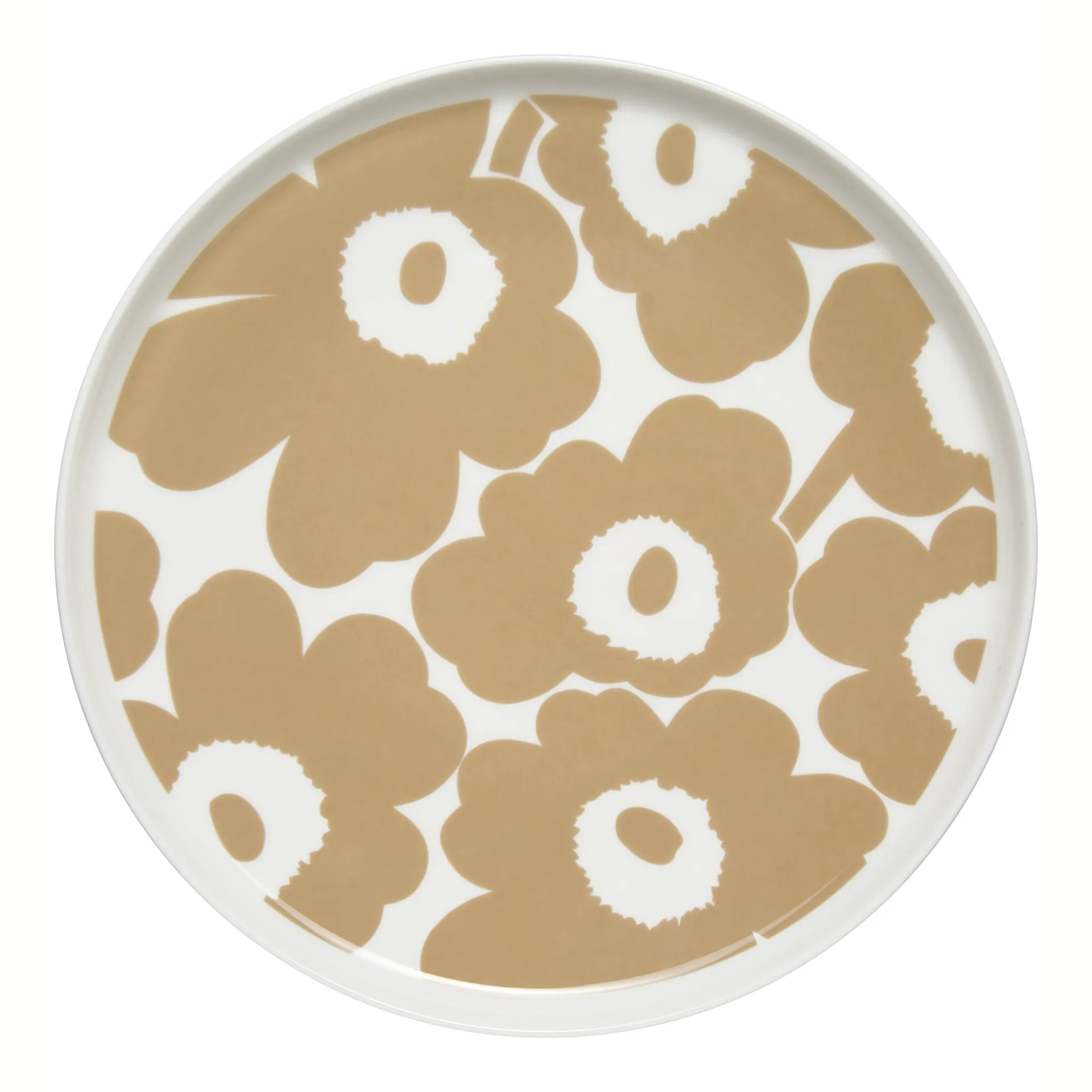 Piatto Unikko beige-bianco, Ø 25 cm
​ Marimekko