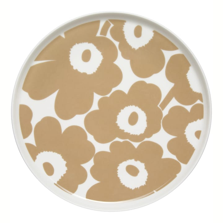 Piatto Unikko beige-bianco - Ø 25 cm
​ - Marimekko