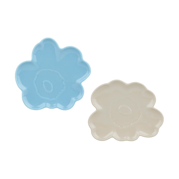 Piatto Unikko shape 2-pack - Non ti scordar di me, stoneware - Marimekko