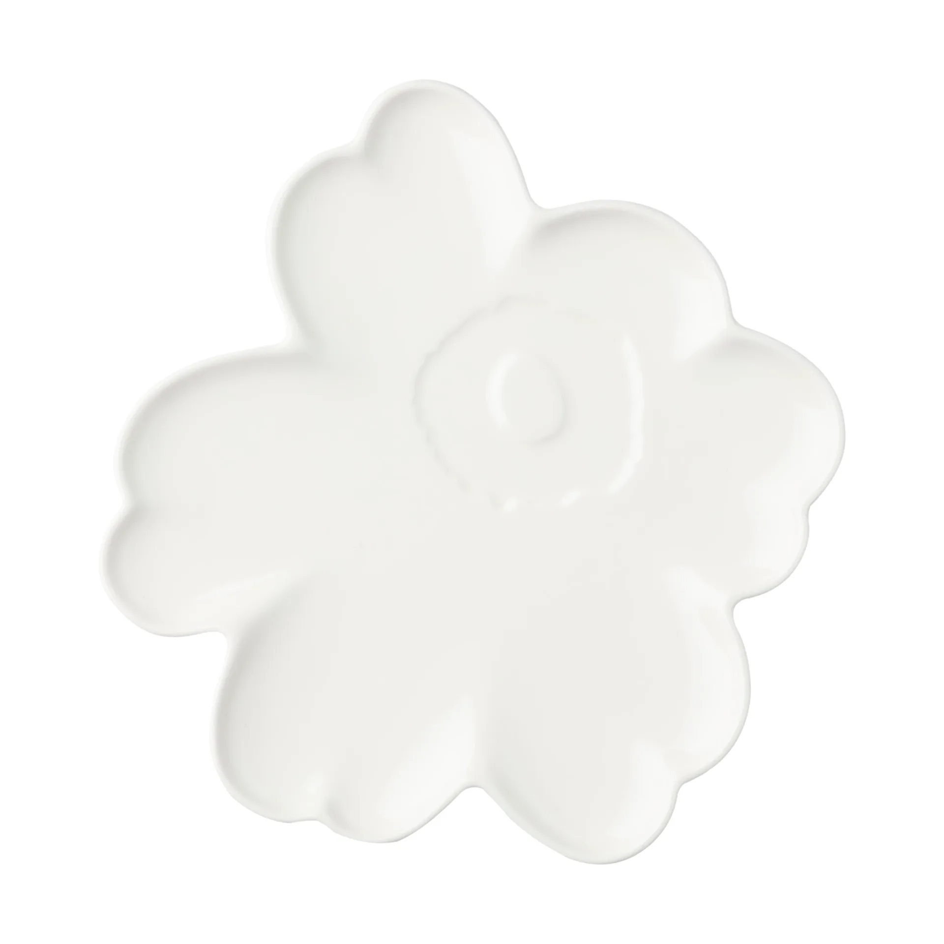 Piatto Unikko Shape 20 cm, Bianco Marimekko