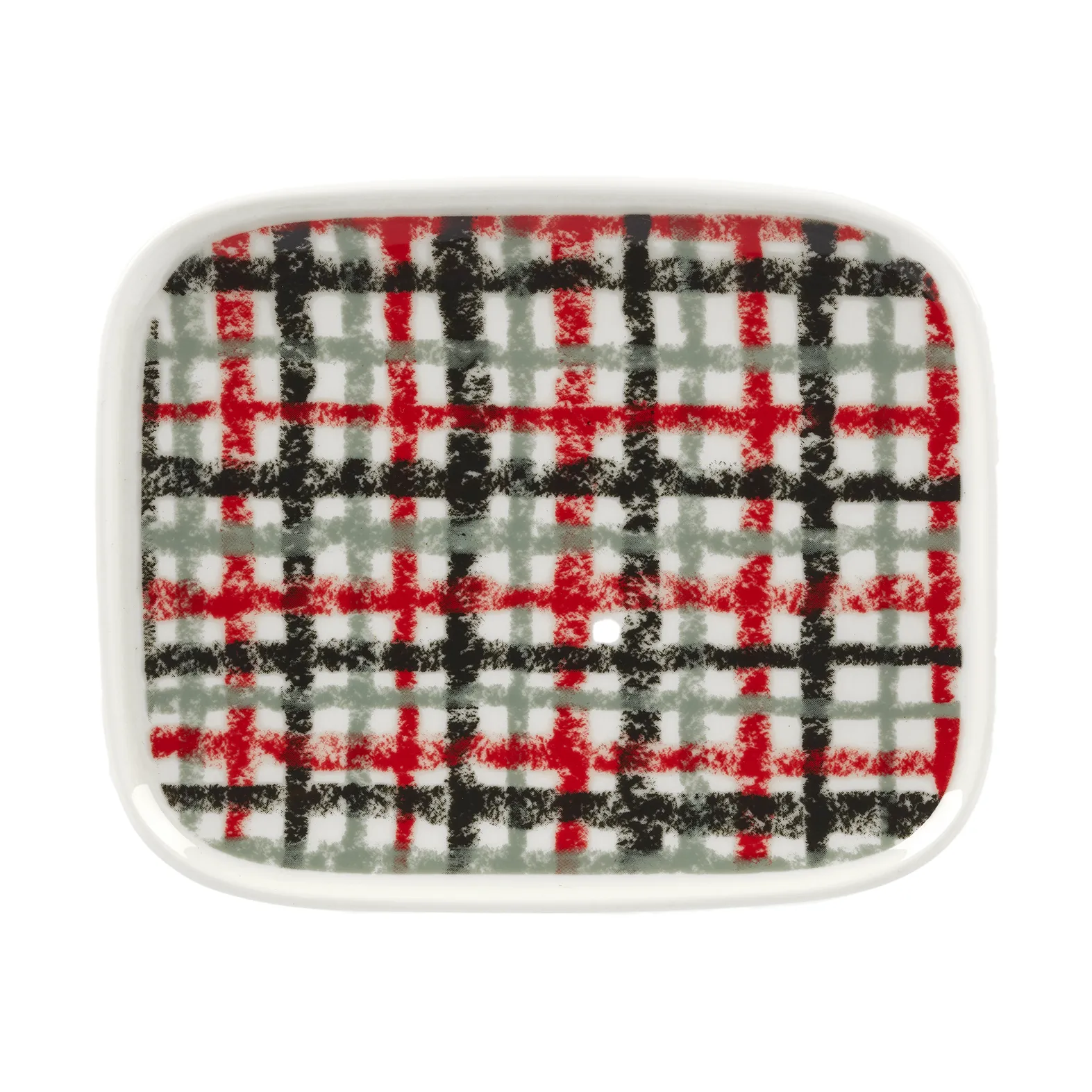 Piatto Urdimbre 12x15 cm, White-red-coal-sage Marimekko