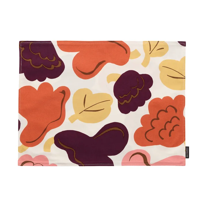 Pieni Kukasta Kukkaan Acryl tovaglietta - Off white-prugna-rosa-terracotta - Marimekko