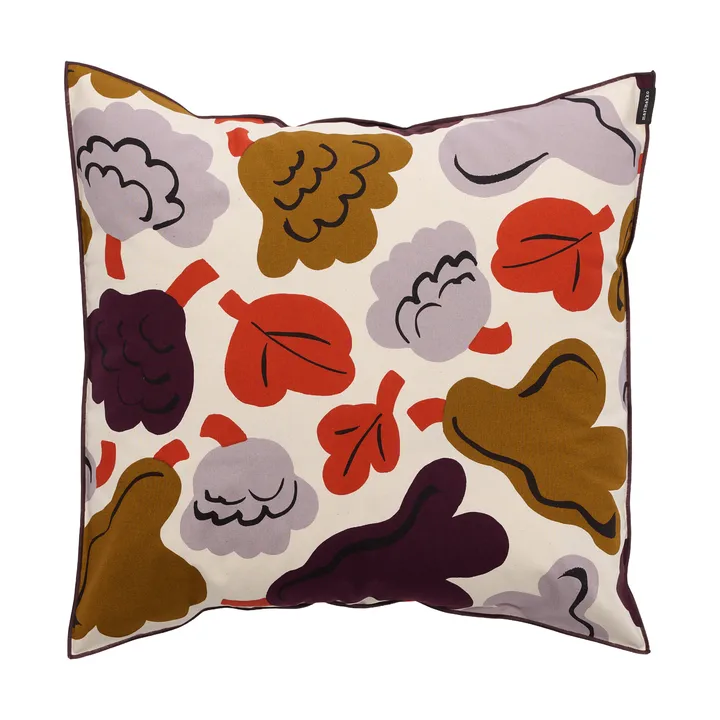 Pieni Kukasta Kukkaan federa per cuscino - Hay-plum-bronze-terracotta, 50x50 cm - Marimekko