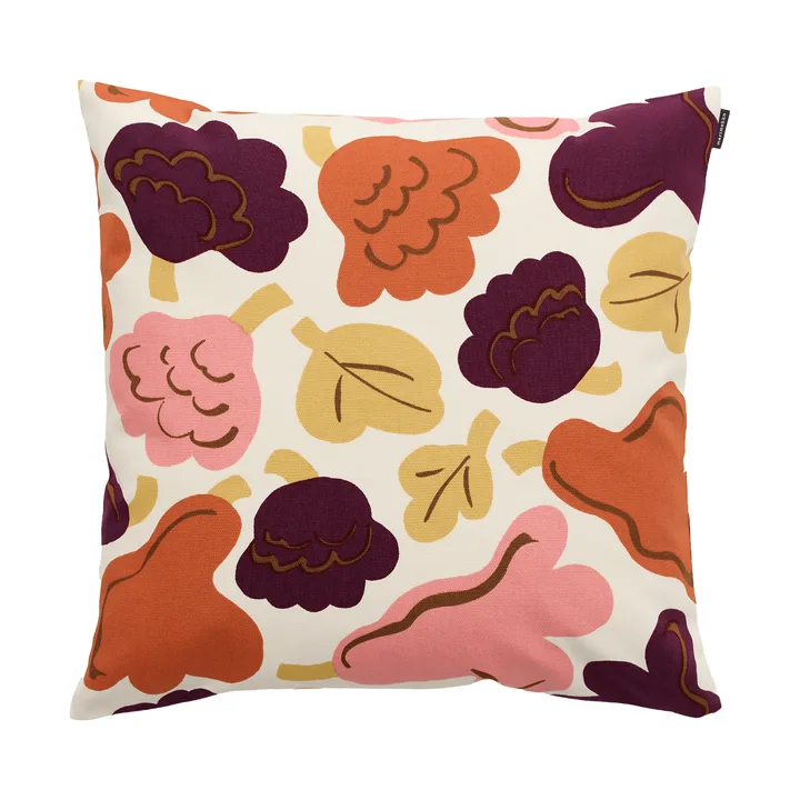 Pieni Kukasta Kukkaan federa per cuscino - Off white-plum-pink-terracotta, 50x50 cm - Marimekko