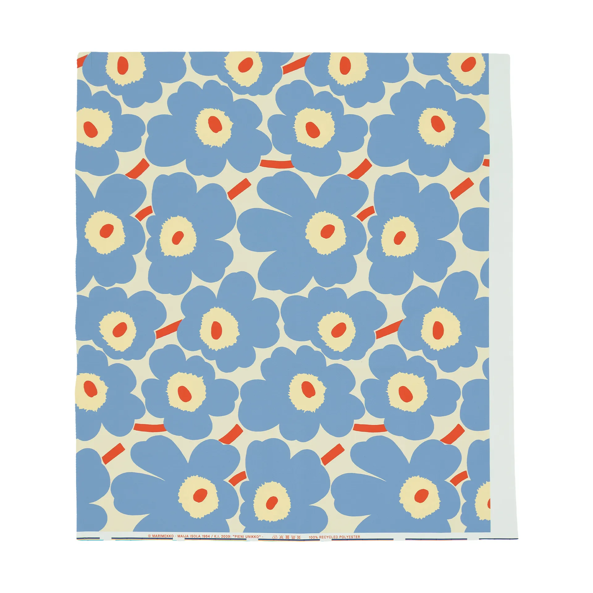 Pieni unikko tessuto da esterno, Off white-light blue-melon-orange red Marimekko