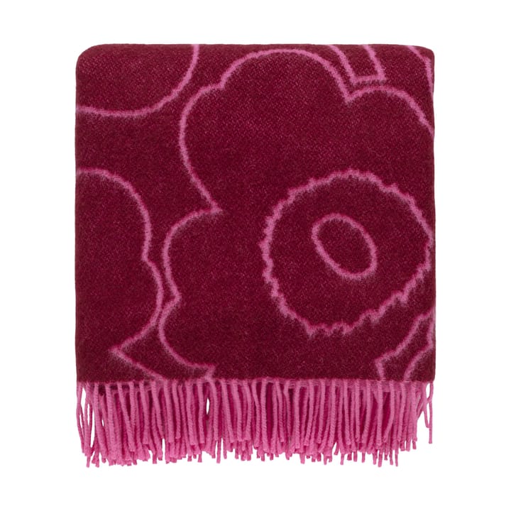 Plaid Piirto Unikko 130x170 cm - Bordeaux-fucsia - Marimekko