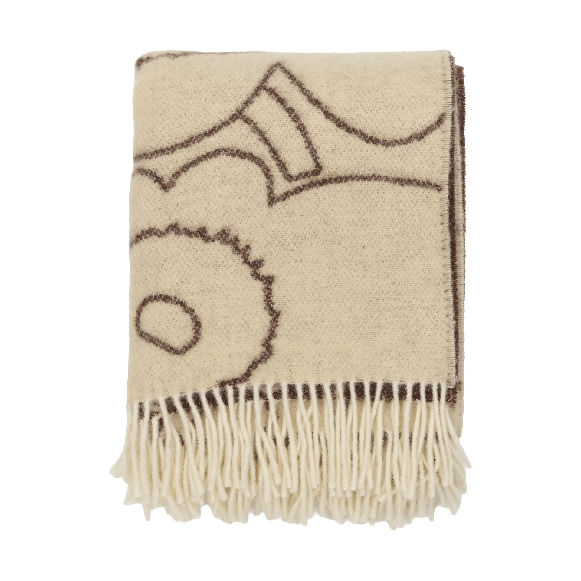 Plaid Piirto Unikko 130x170 cm, Off white-taupe Marimekko