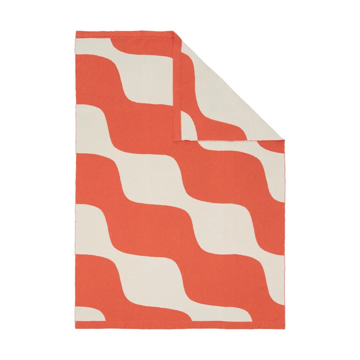 Plaid Taifuuni - Off white-arancione rosso, 140x180 cm - Marimekko